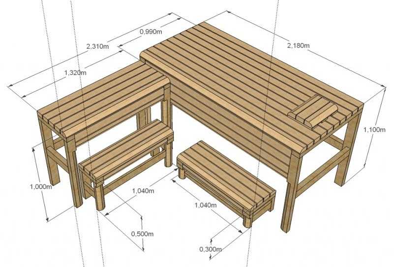 Деревянная мебель для бани и сауны своими руками: чертежи и схемы сборки + видео