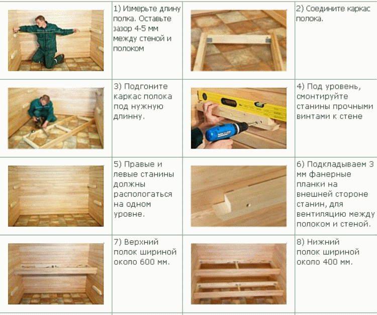 Деревянная мебель для бани и сауны: делаем своими руками (чертежи, схемы сборки + видео)