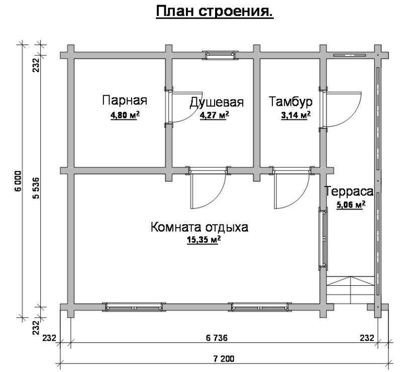 Проекты бань 6х6