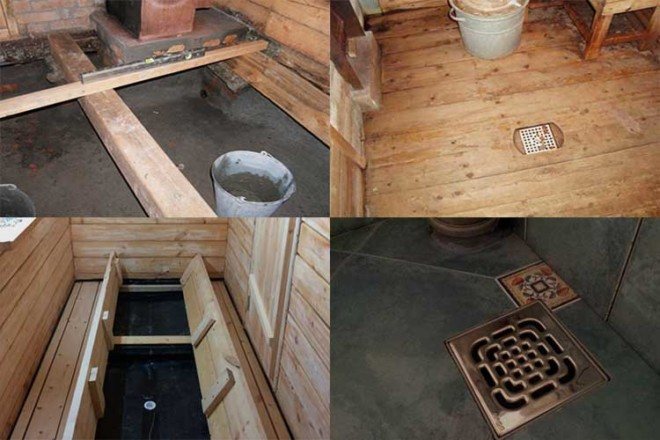 Как сделать пол в бане со сливом, устройство слива воды с деревянными полами