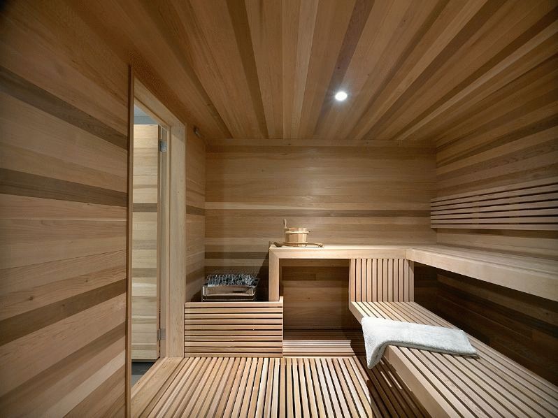Отделка сауны (61 фото): дизайн внутри бани, интерьер комнаты отдыха, материалы для внутренней отделки и оформление стен камнем