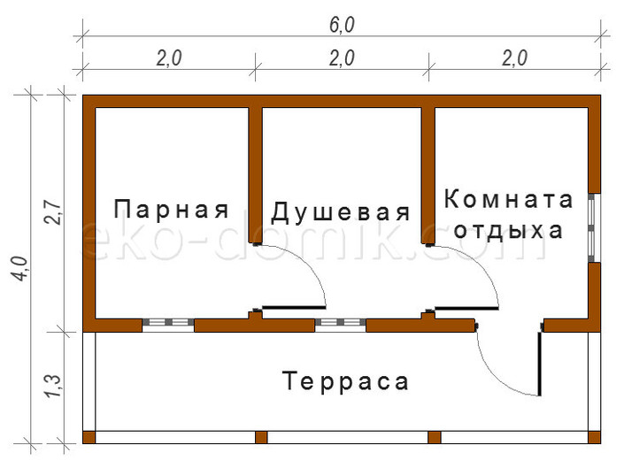 Баня 6 на 3 проект из блоков