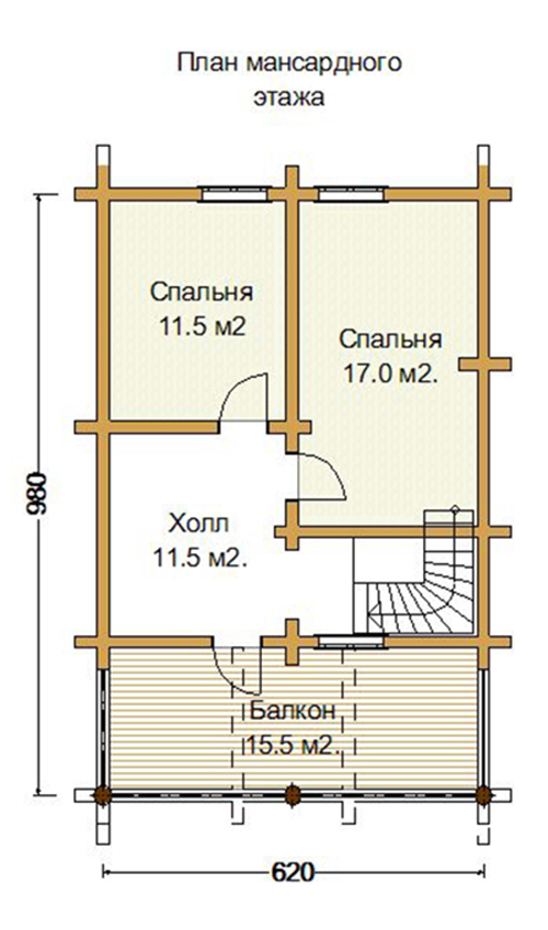 План двухэтажной бани