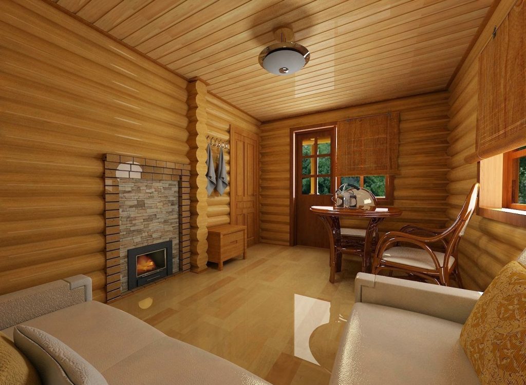 Дизайн комнаты отдыха в бане: лаконичность и целесообразность