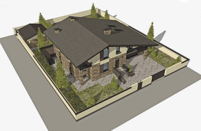 Дом с баней под одной крышей: проекты с беседкой одноэтажные и двухэтажные