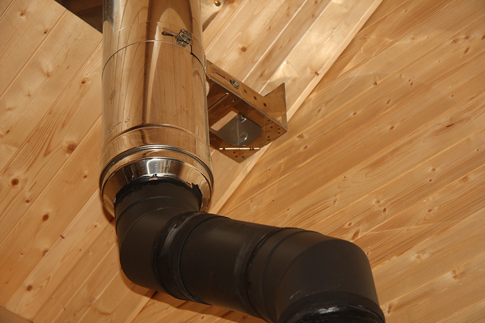 Чем изолировать металлическую трубу дымохода в бане от потолка