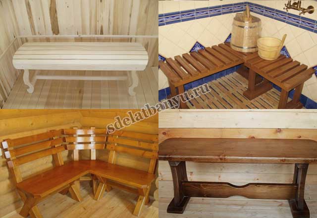 Изготовление мебели в баню своими руками из дерева