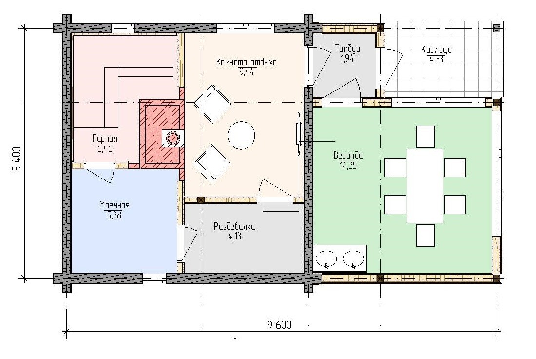 Проекты бань с комнатой отдыха (79 фото): конструкции из кирпича с террасой, бассейном и купелью, чертежи с  мансардой и туалетом
