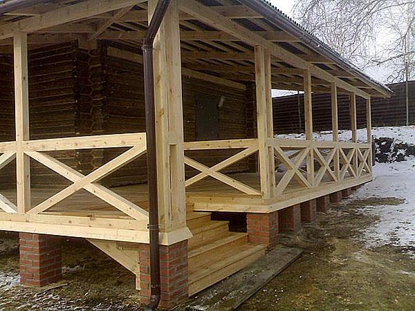 Терраса к бане своими руками фото