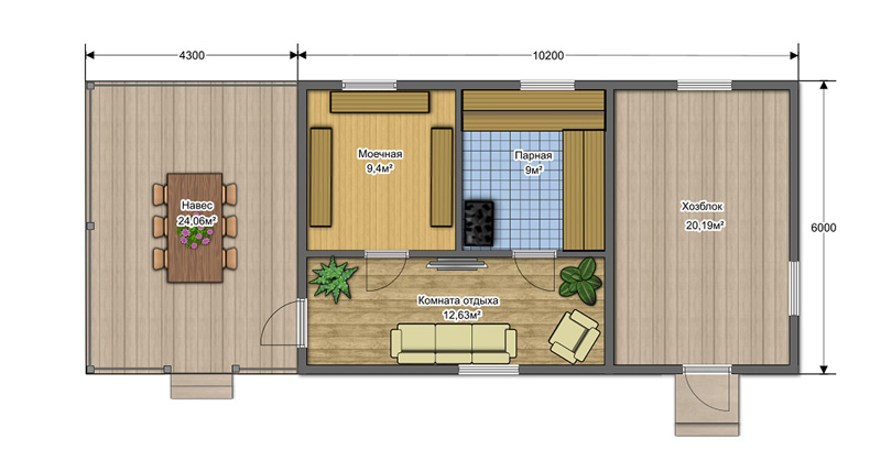 Гараж и баня под одной крышей: проекты с хозблоком, летней кухней совмещенной с баней