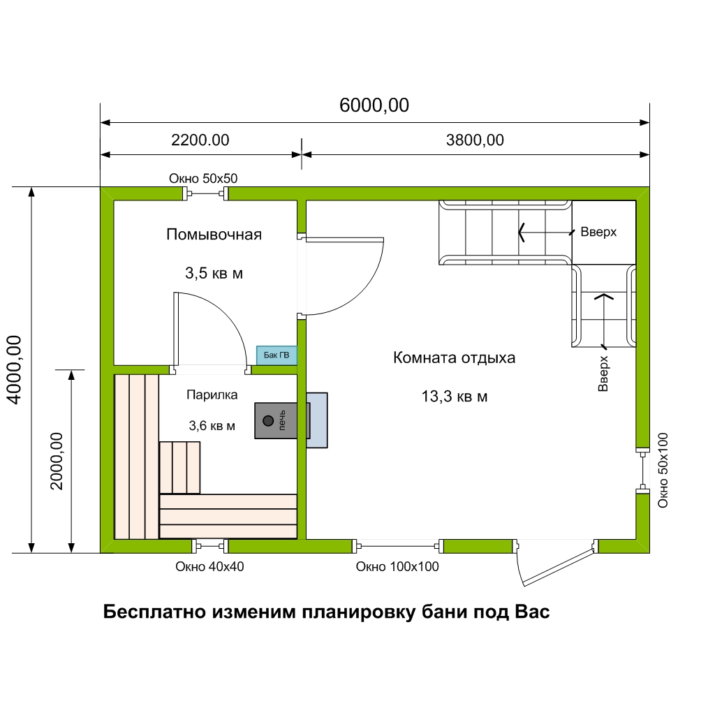 Баня 8х4 планировка