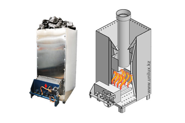 Газовая печь для сауны: каменка без дыма и копоти, какие бывают, как выбрать, плюсы и минусы