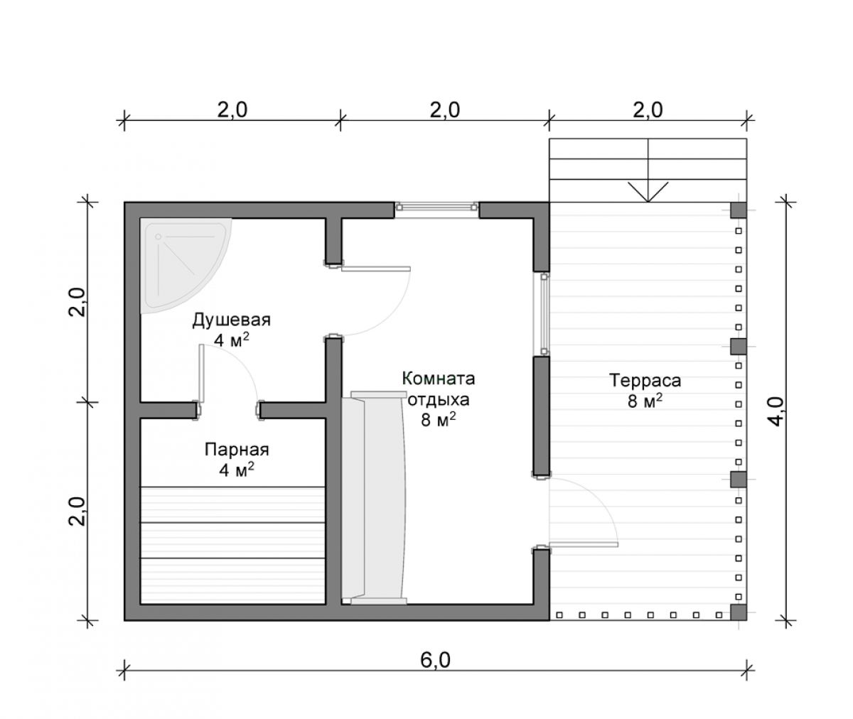 Проект бани метражом 4х6 (78 фото): схема каркасной бани площадью 4 на 6 с верандой, варианты с террасой