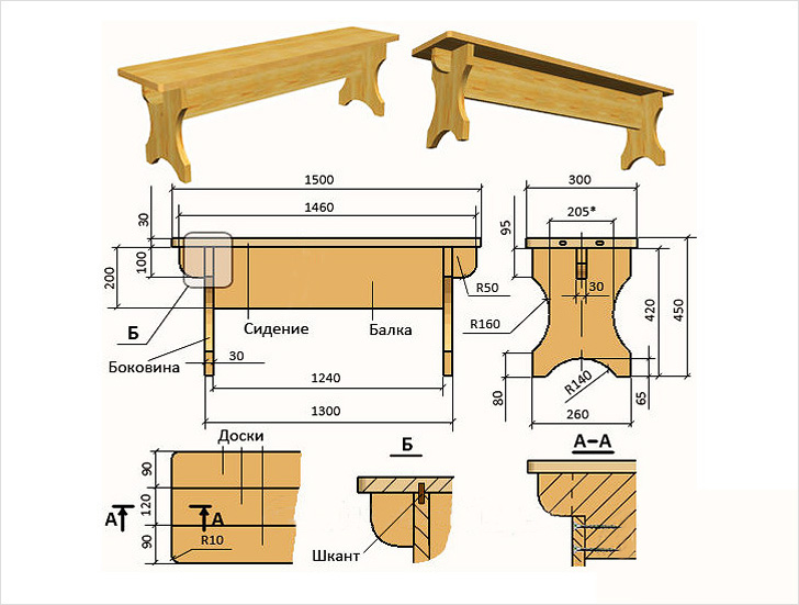 Делаем скамейку из дерева в баню своими руками - чертежи лавок, инструкция по изготовлению, фото и др