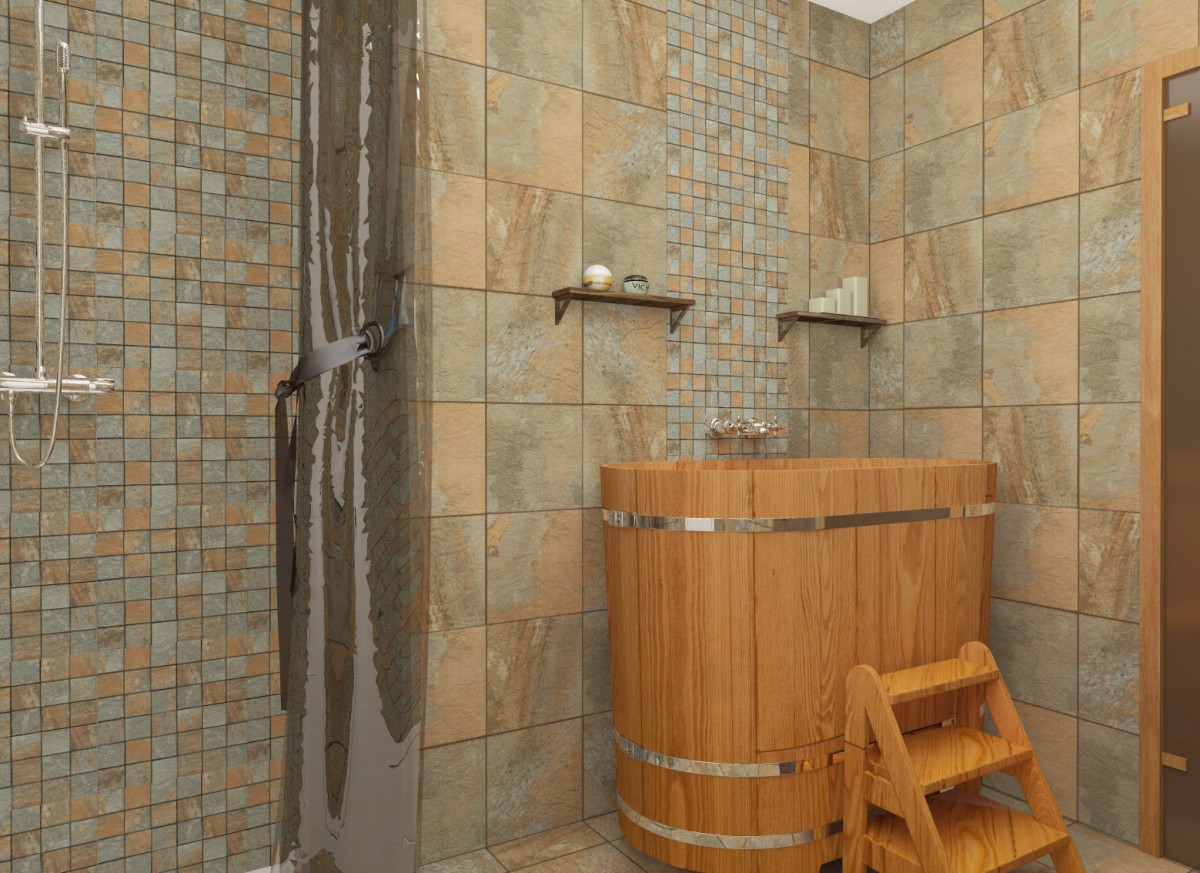 Отделка помывочной в бане - строим баню или сауну
