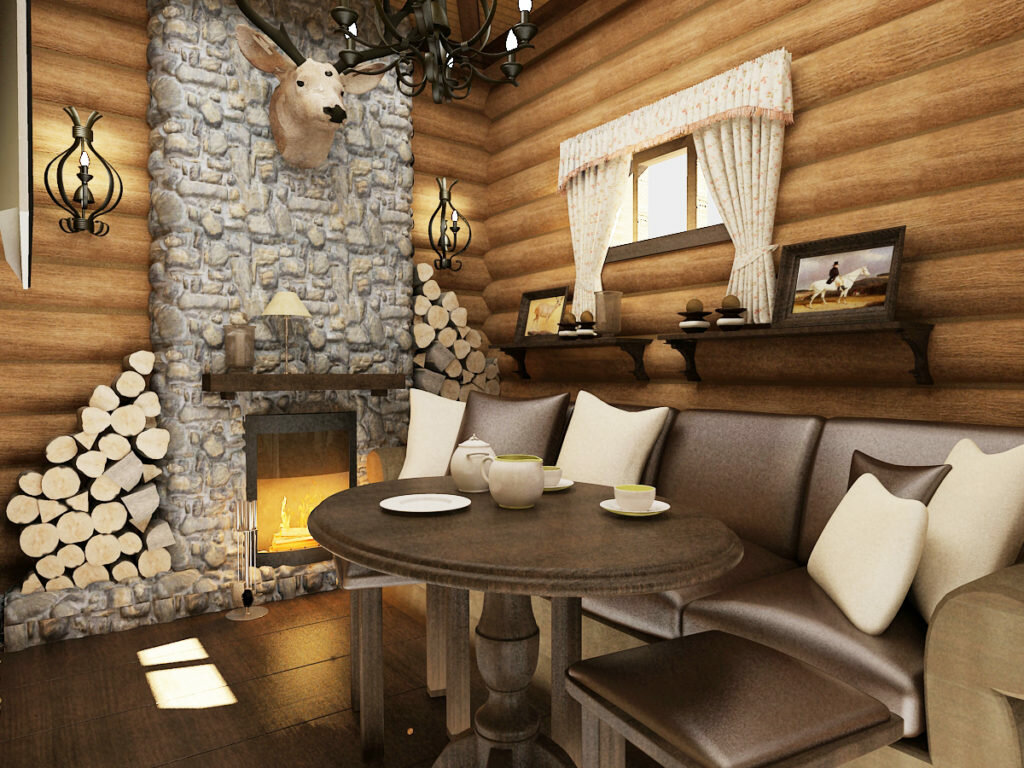 Дизайн комнаты отдыха в бане на даче