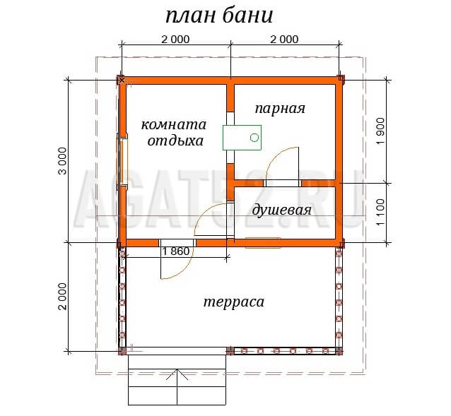 Проекты бань (171 фото): планировка двухэтажных строений размером 5 на 3 из газобетона, особенности изготовления угловых конструкций своими руками