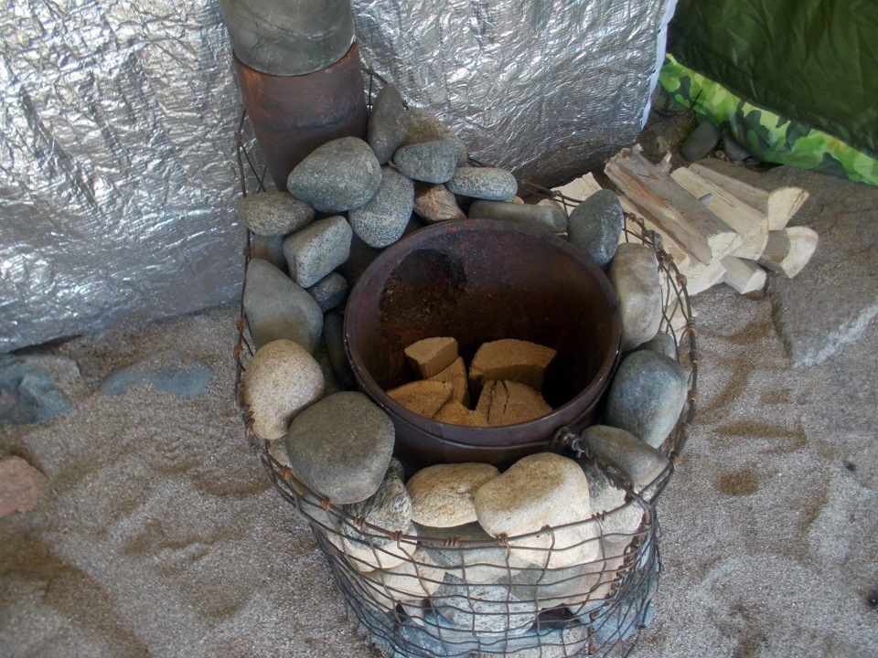 Походная баня с печкой - строим своими руками на свежем воздухе