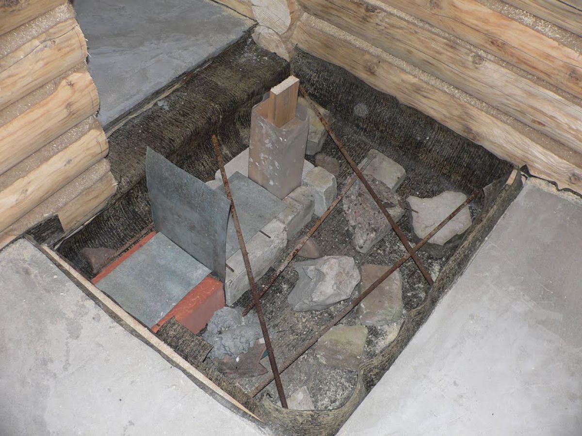 Фундамент под печь в баню