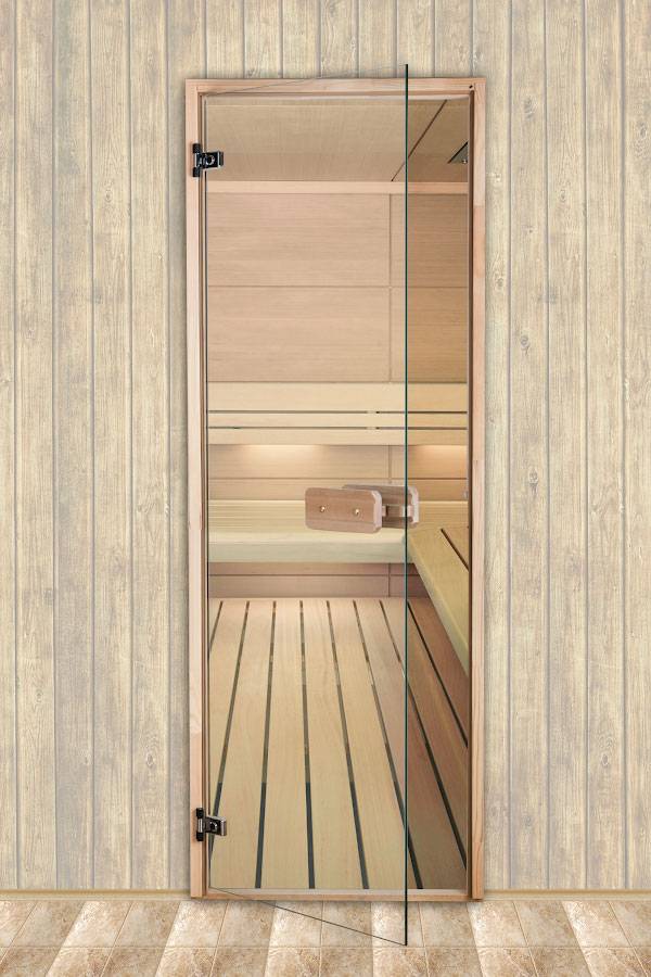 Виды стеклянных дверей для сауны, их размеры, фурнитура, дизайн и способы монтажа