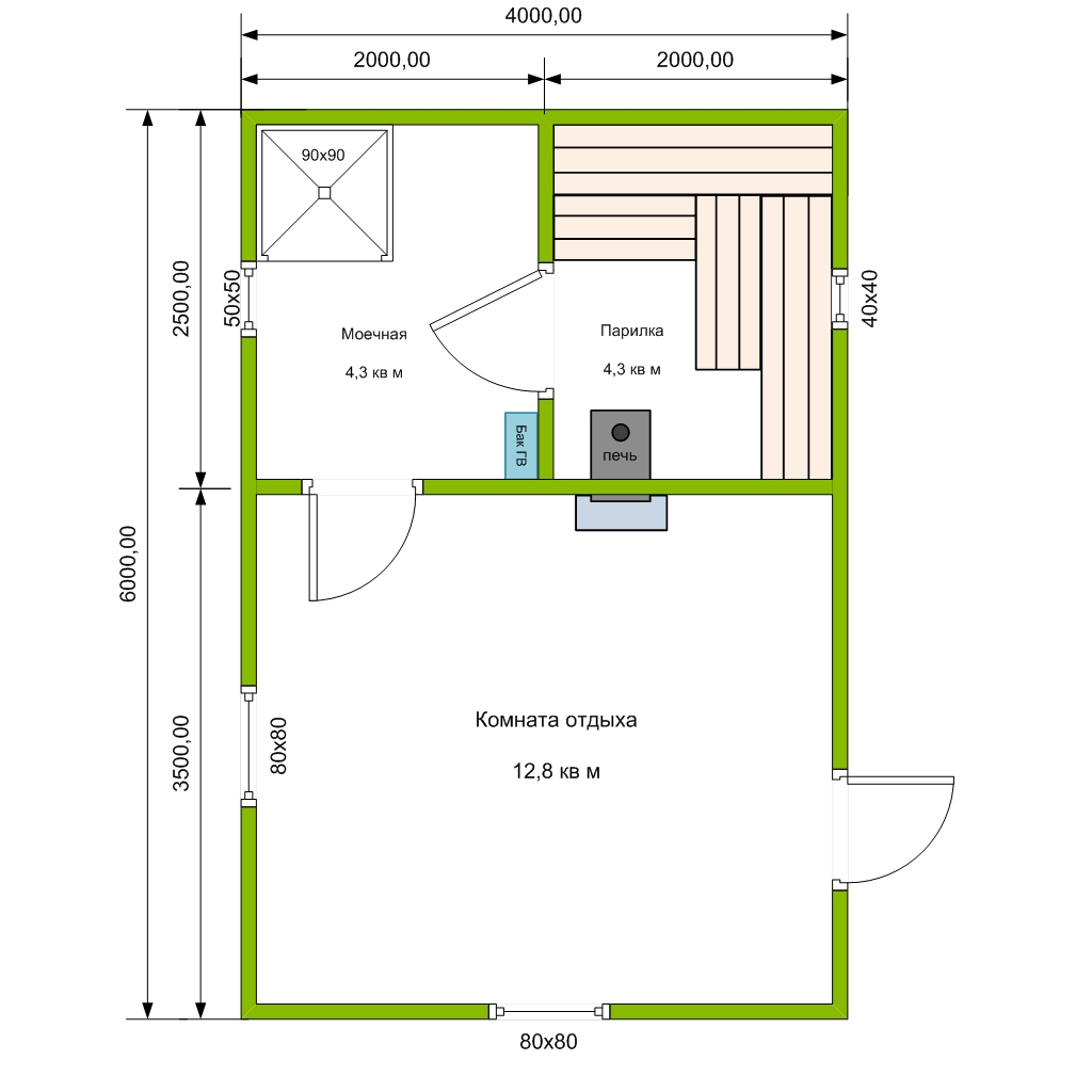 Проект бани площадью 6х6 (67 фото): планировка дома-бани с террасой, туалетом и кухней, план двухэтажной постройки из сруба