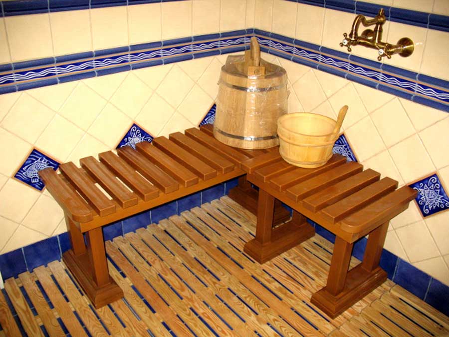 Мебель для бани (49 фото): модели в комнату отдыха и для сауны, чертежи стола из дерева для изготовления своими руками, мебель из ротанга