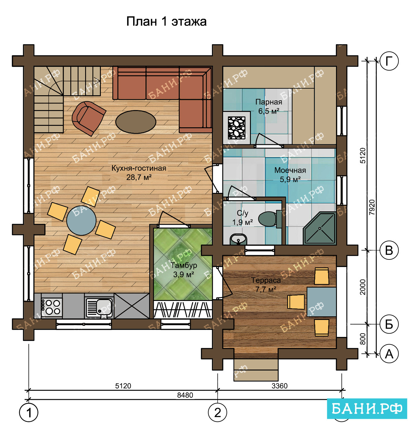 Проекты бань с комнатой отдыха (71 фото): план бани с террасой и туалетом, планировка одноэтажной бани со спальней и кухней, размеры бани с зоной отдыха, идеи дизайна