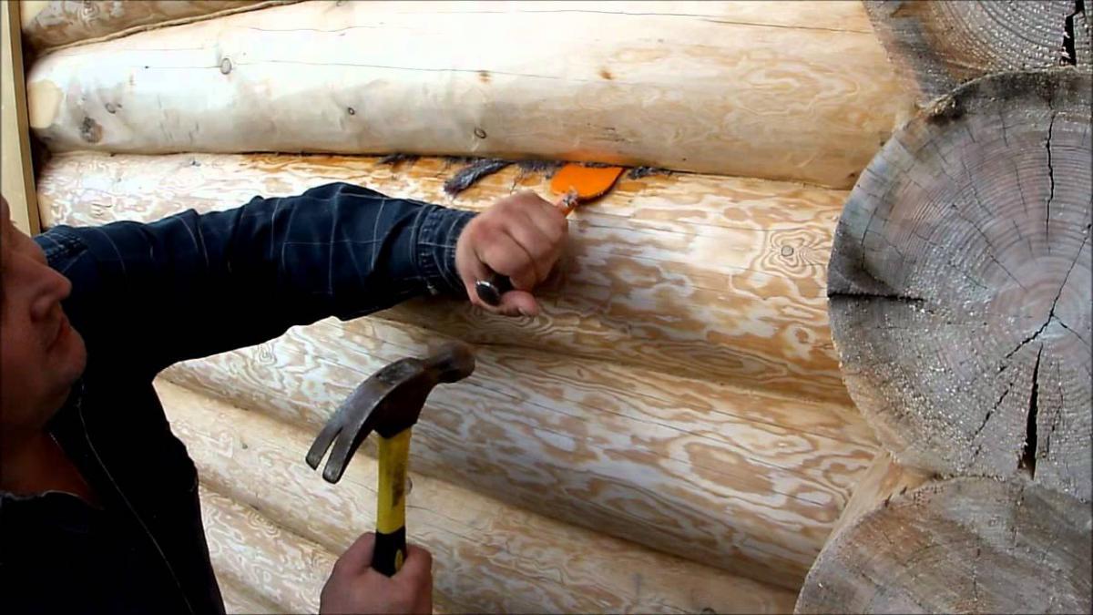 Как и чем правильно конопатить баню и сруб из бруса: мхом, джутом или паклей (видео)