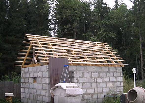 Строительство крыши бани своими руками