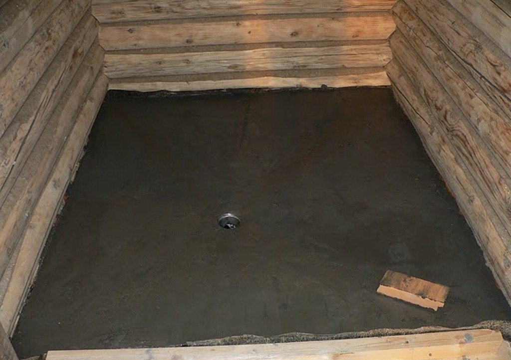 Устройство слива воды через пол в бане