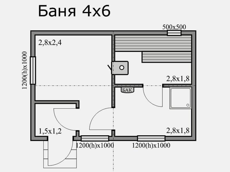 Планировка бани 6×4 — идеи, материал, этажность