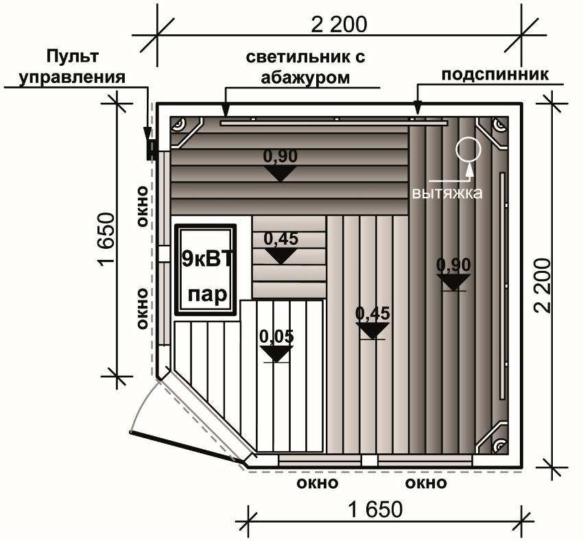 Полок для бани размеры чертежи