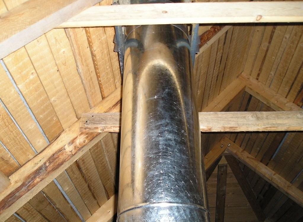 Установка трубы в бане через потолок и крышу: правила, этапы