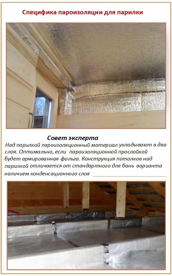 Три разных материала и три способа утепления потолка бани
