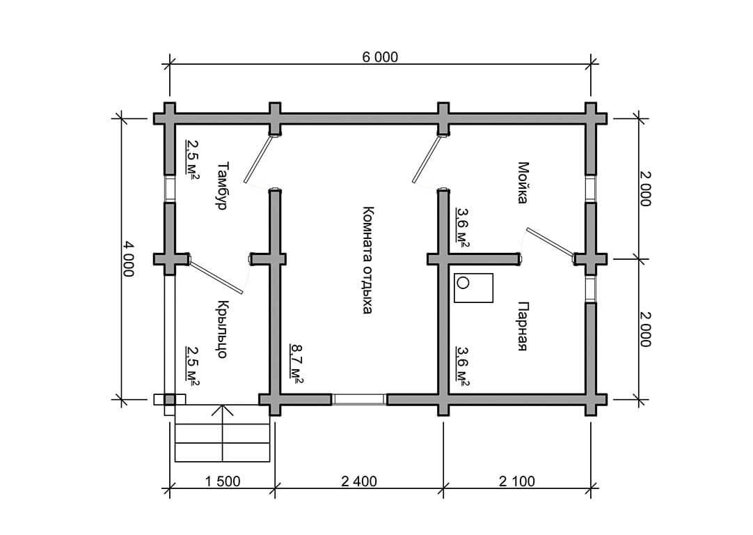 Планировка бани размером 4х4 (32 фото): план расположения мойки и парилки отдельно, баня из бревна размером 4х4 вместимостью на 4 человека