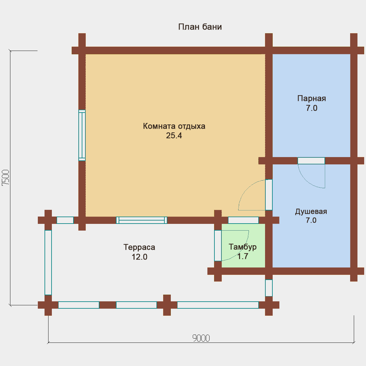 Проект бани размером 6х6: планировка, примеры готовых строений