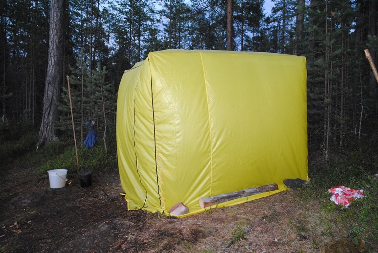 Походная баня с печкой и палаткой — особенности использования