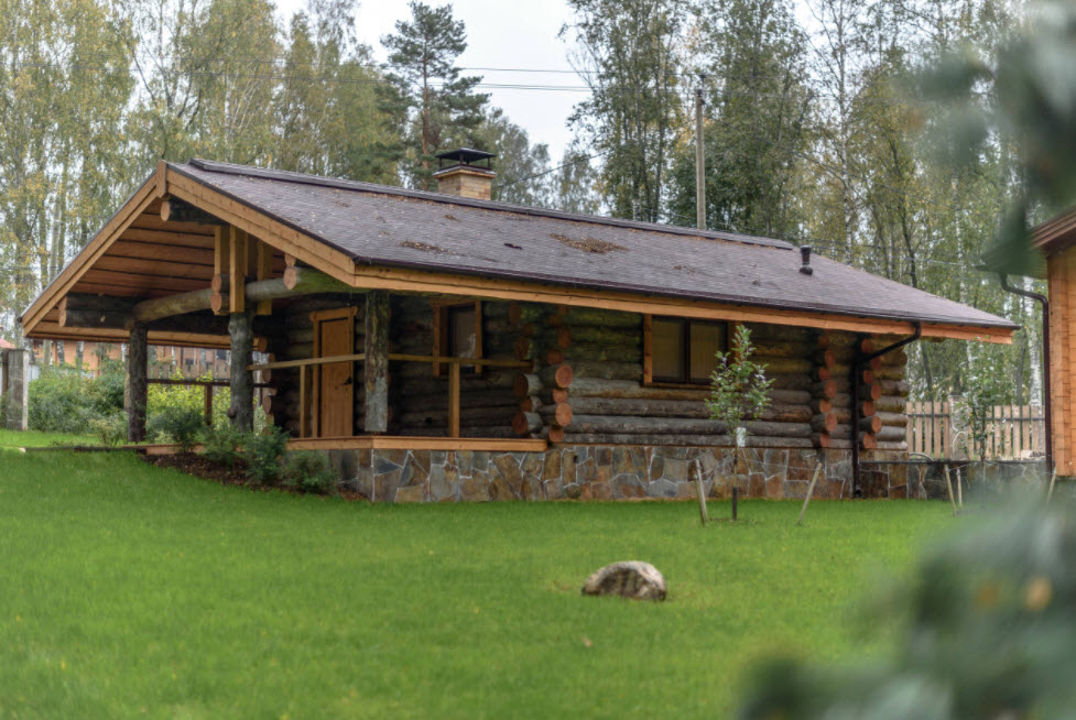 Баня с беседкой