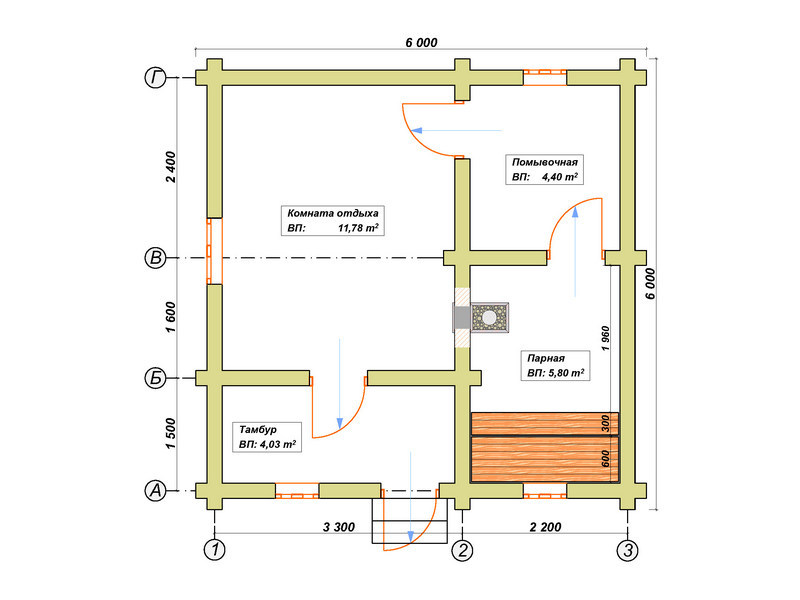 Планировка бани 6х6 фото