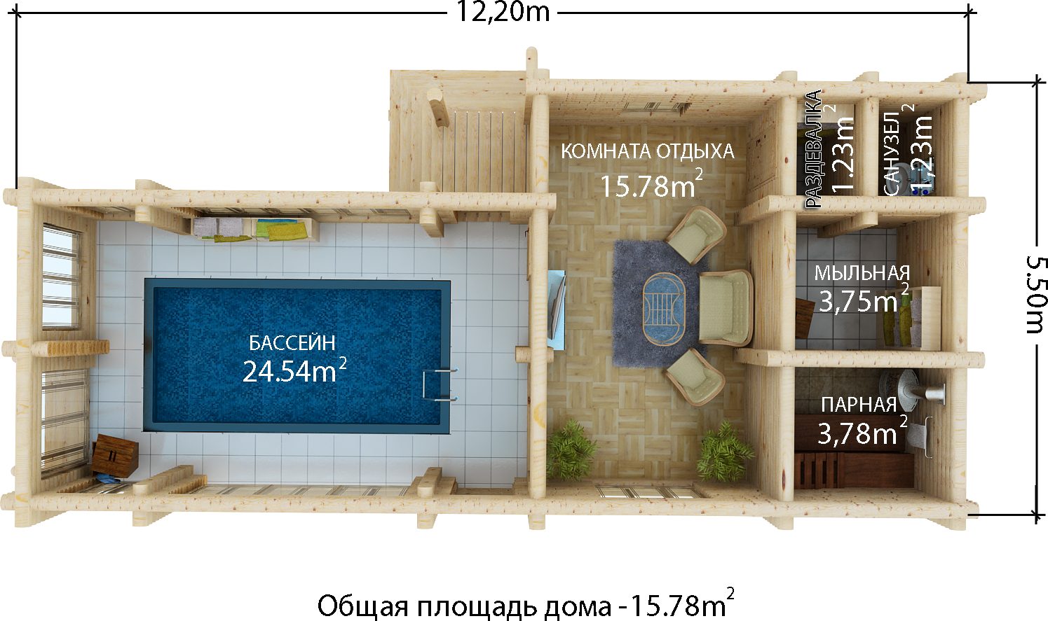 Баня с бассейном под одной крышей: проекты с хозблоком, сараем, туалетом, дровяником, беседкой