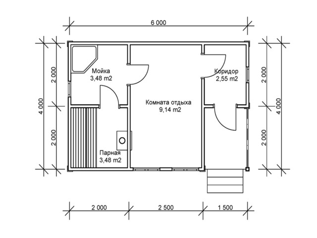 Планировка бани 6×4 — идеи, материал, этажность