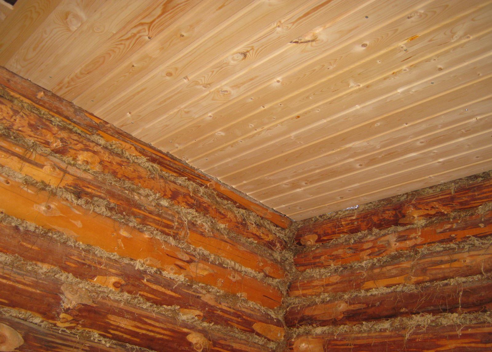 Подшивной потолок в бане